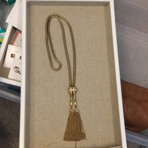 Long gold adjustable Lariat